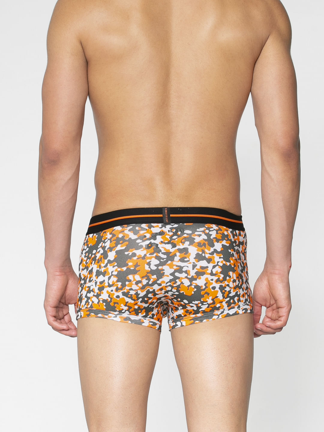 Grey All Over Camo Print Brazilian Trunks
