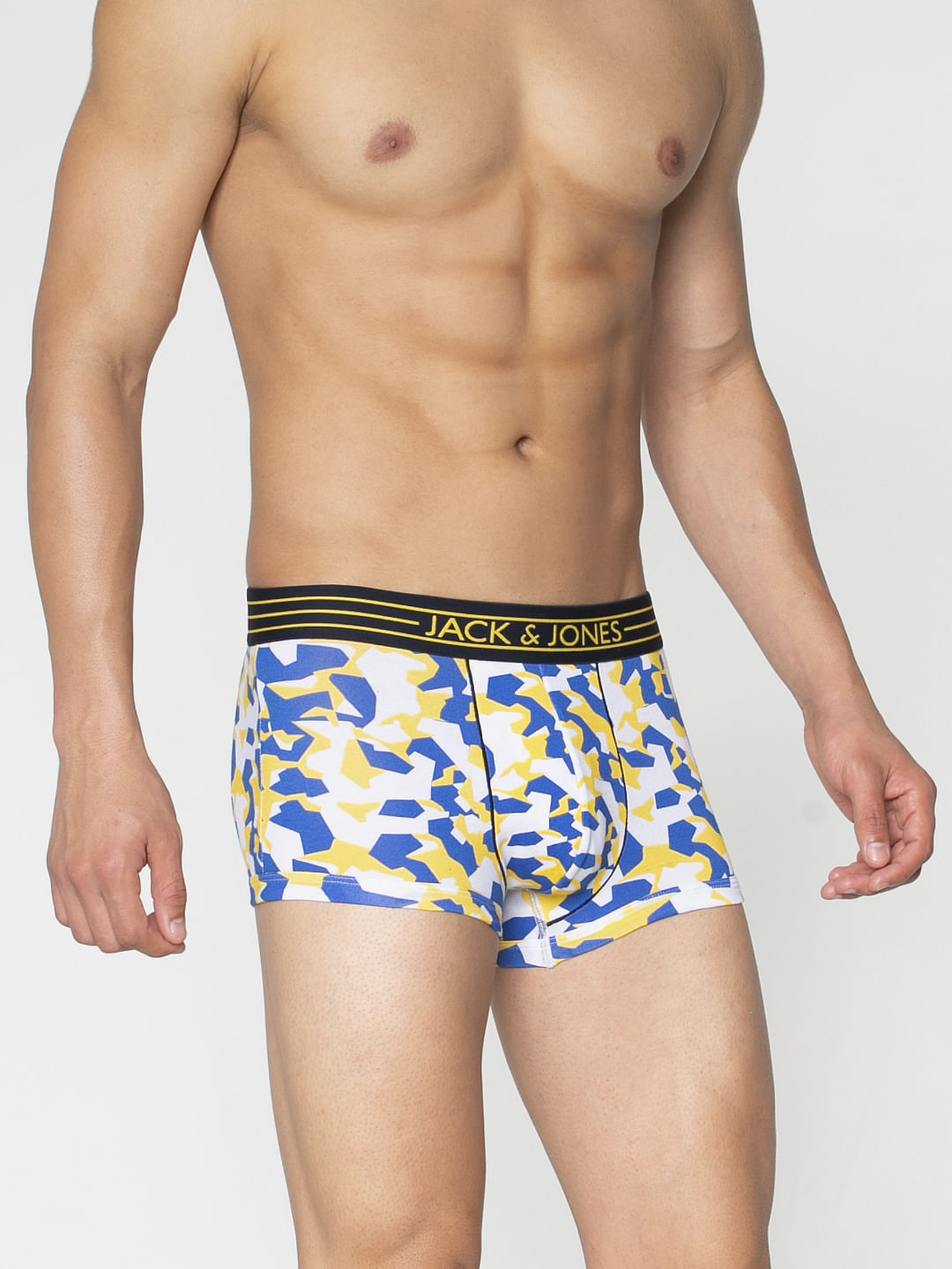 Blue Abstract Print Brazilian Trunks