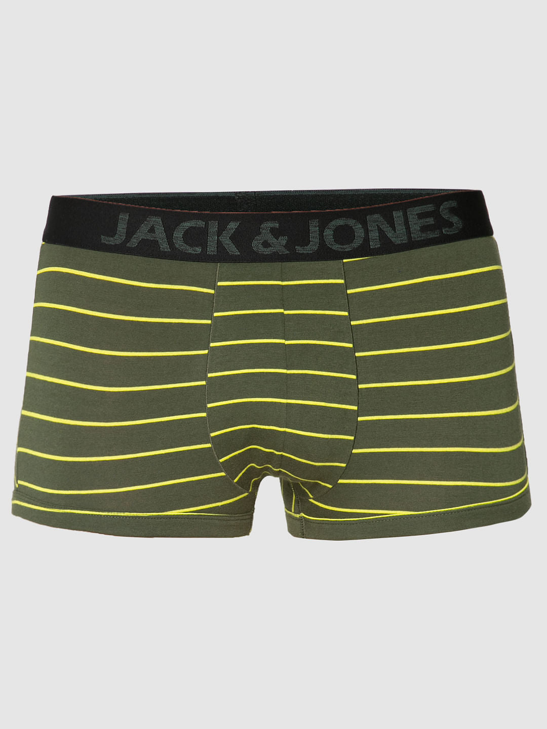 Green And Yellow Striped Brazilian Trunks