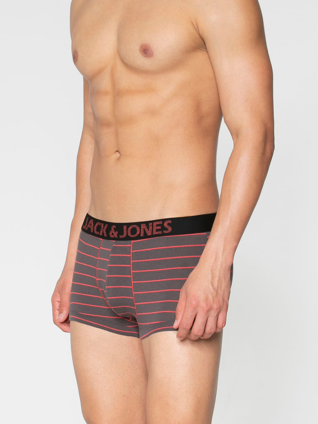 Grey Striped Brazilian Trunks