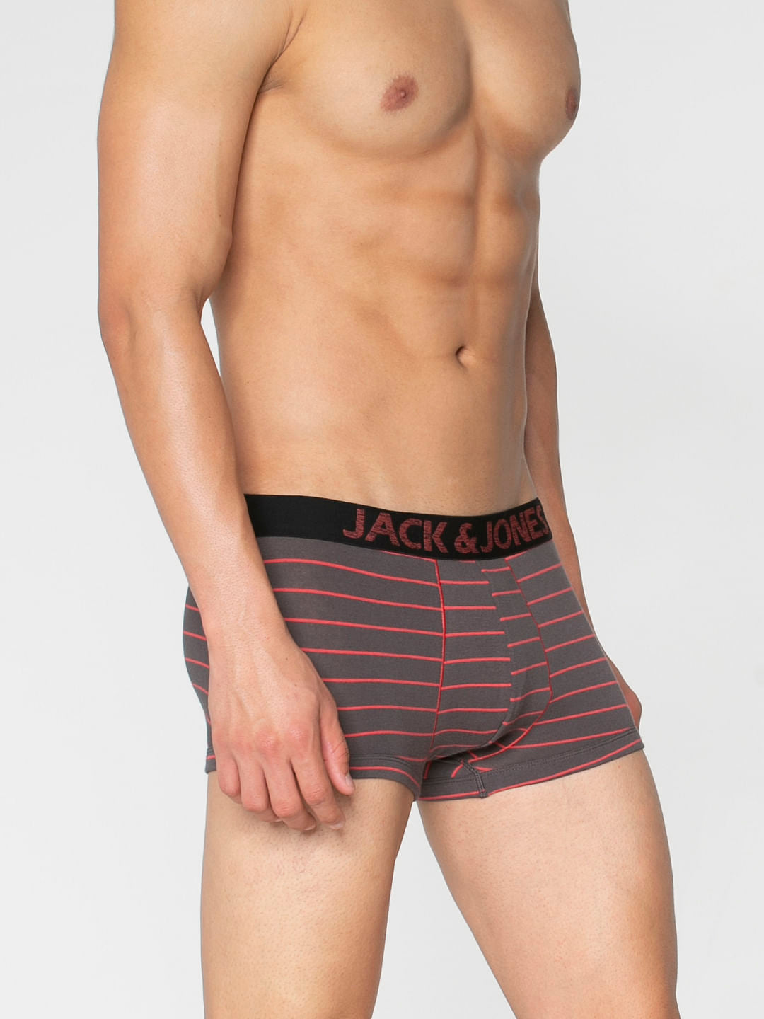 Grey Striped Brazilian Trunks