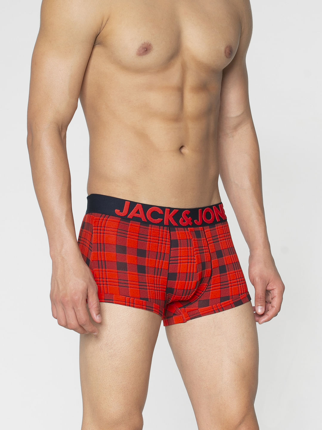 Red Checks Brazilian Trunks
