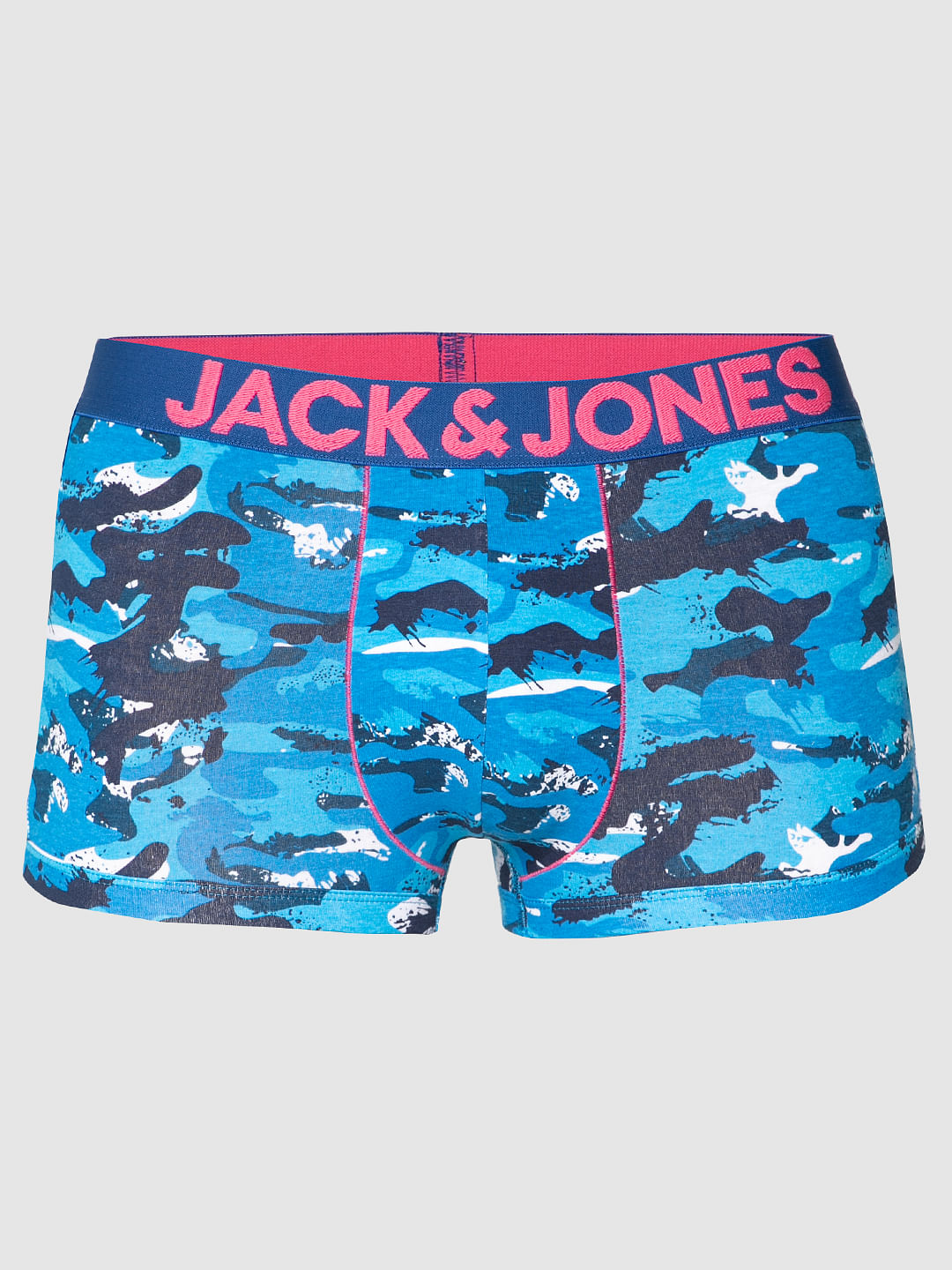 Blue All Over Camo Print Brazilian Trunks