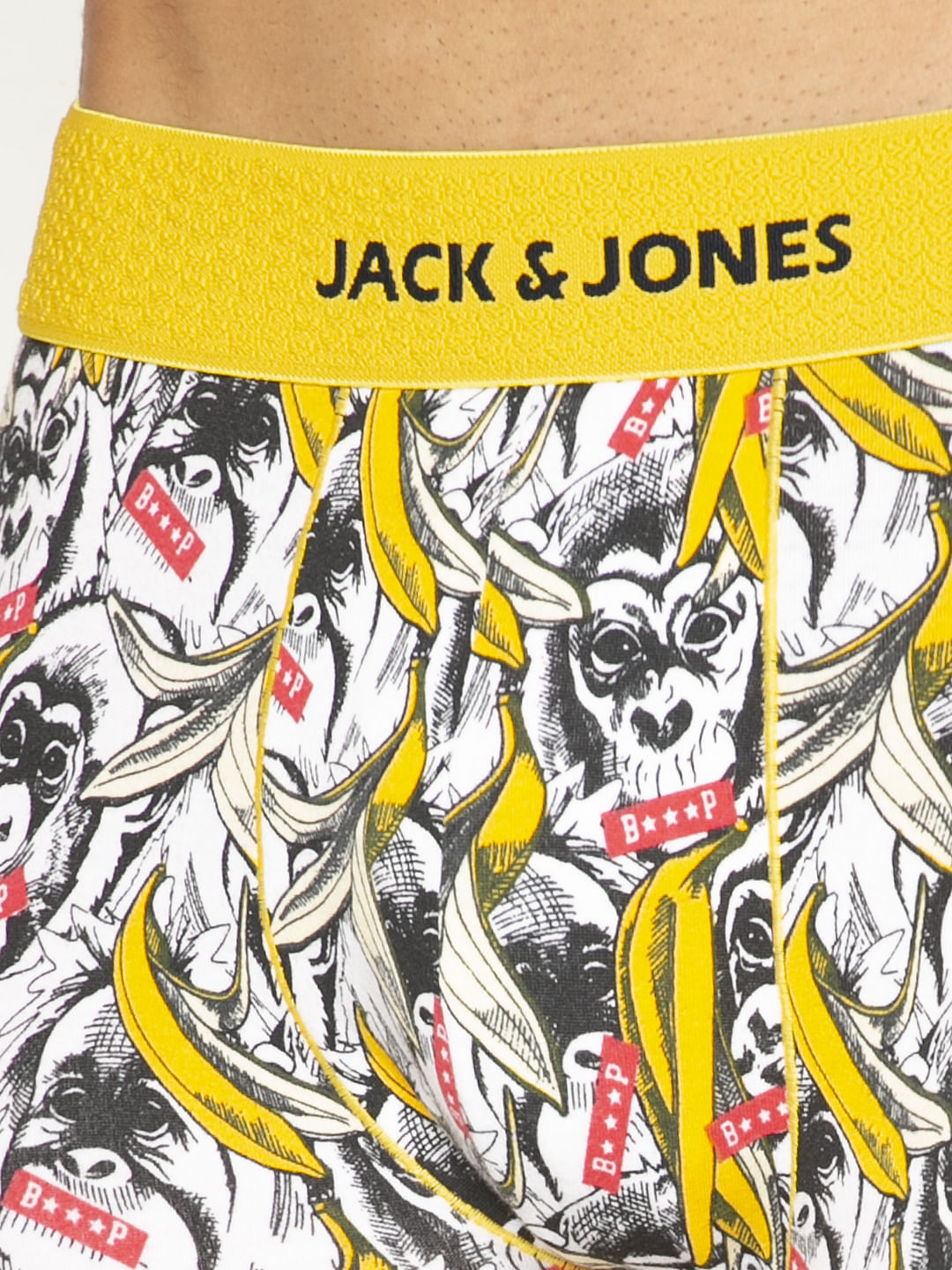 White All Over Graphic Print Brazilian Trunks