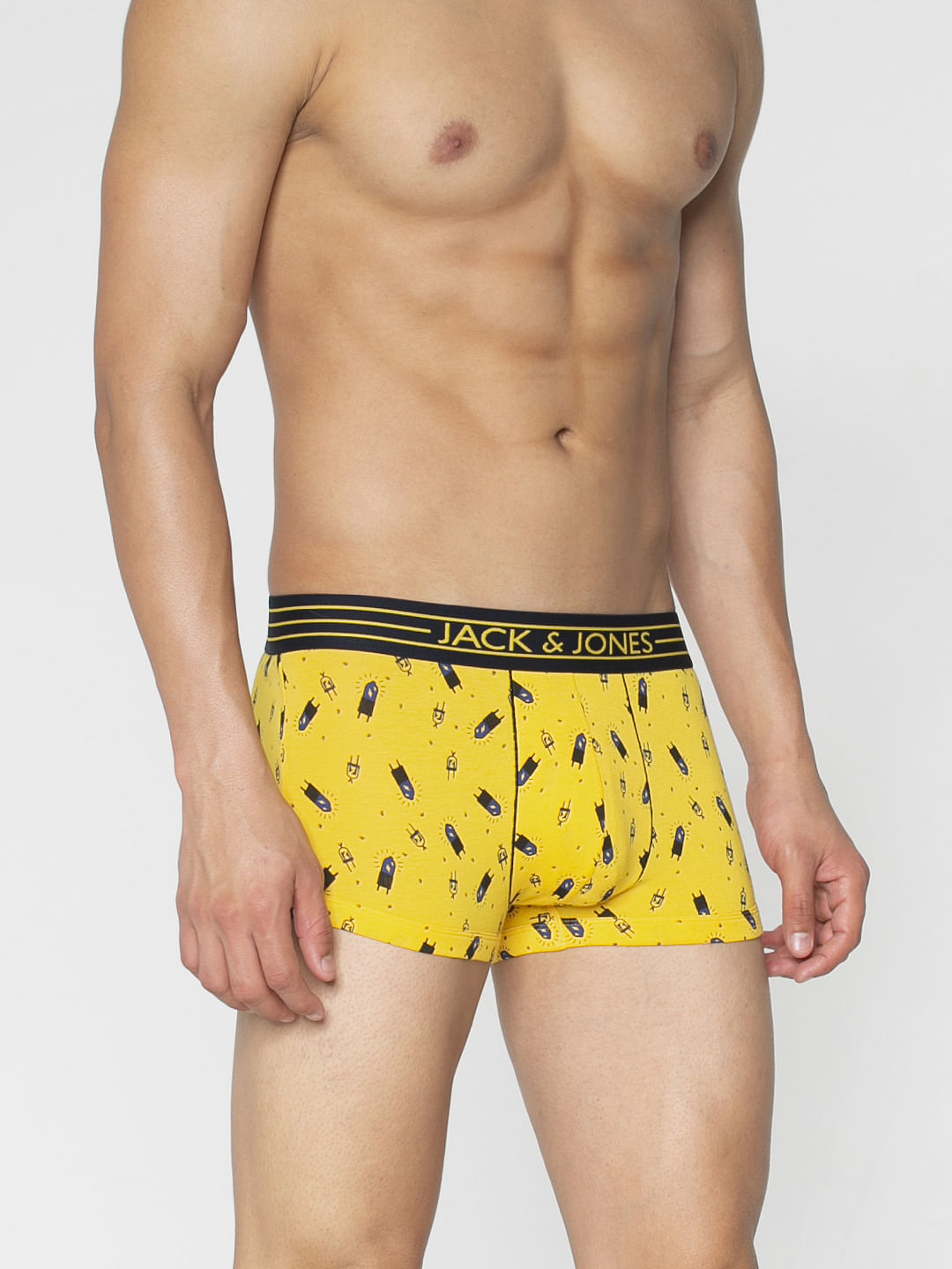 Yellow All Over Light Bulb Print Brazilian Trunks