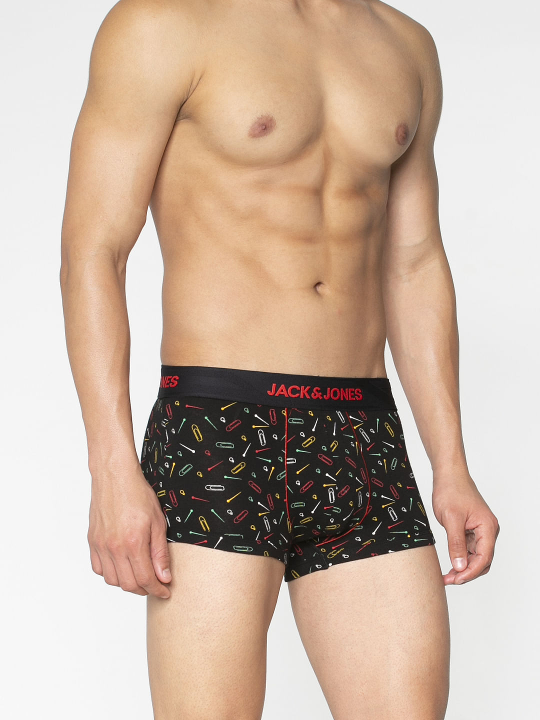 Black All Over Pin Print Brazilian Trunks
