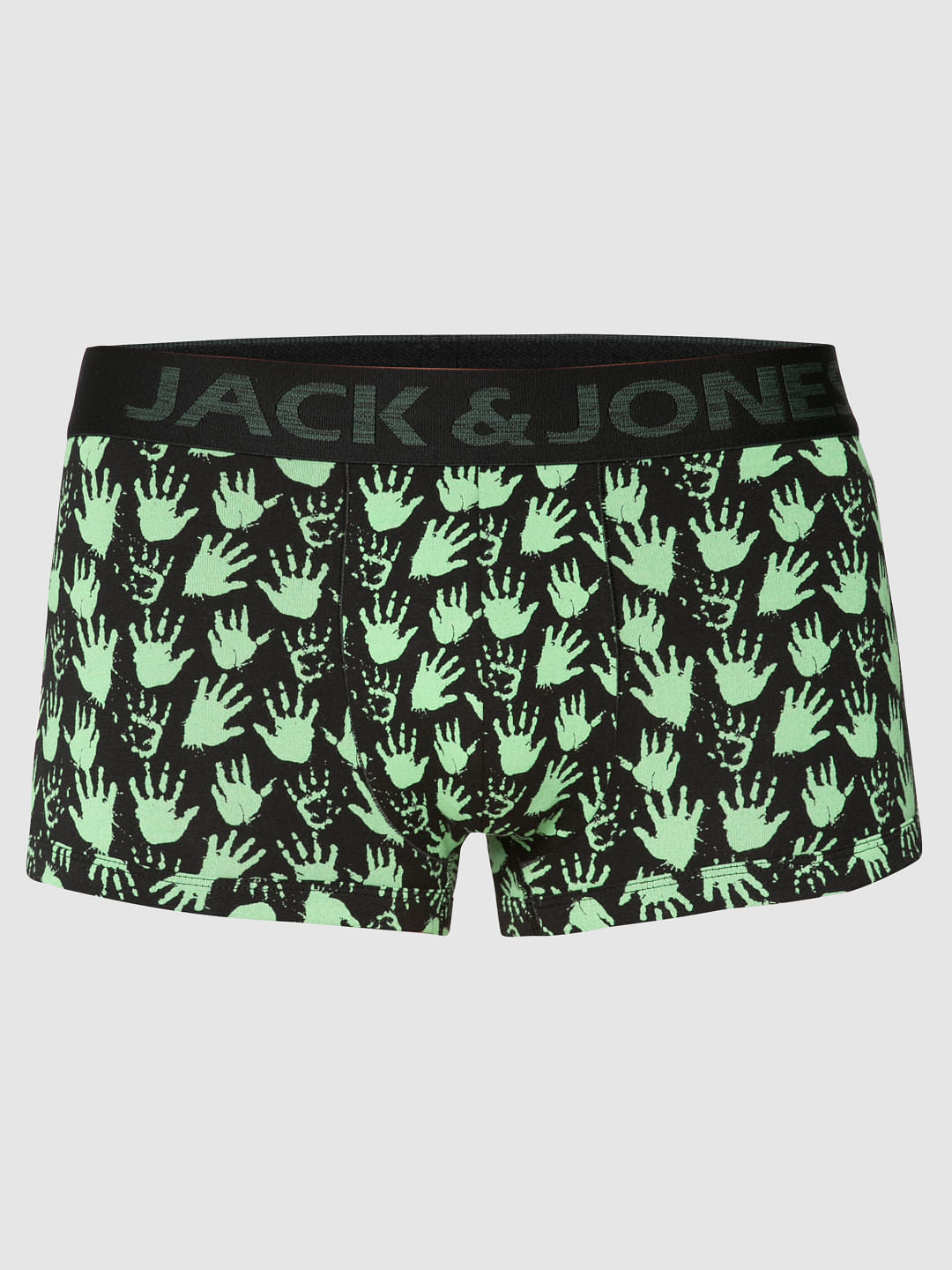 Black All Over Palm Print Brazilian Trunks