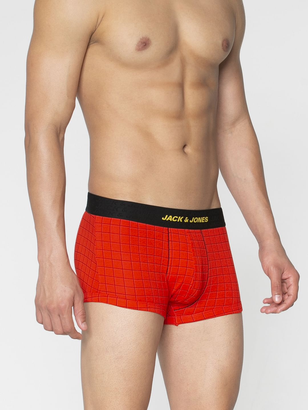 Red Checks Print Brazilian Trunks