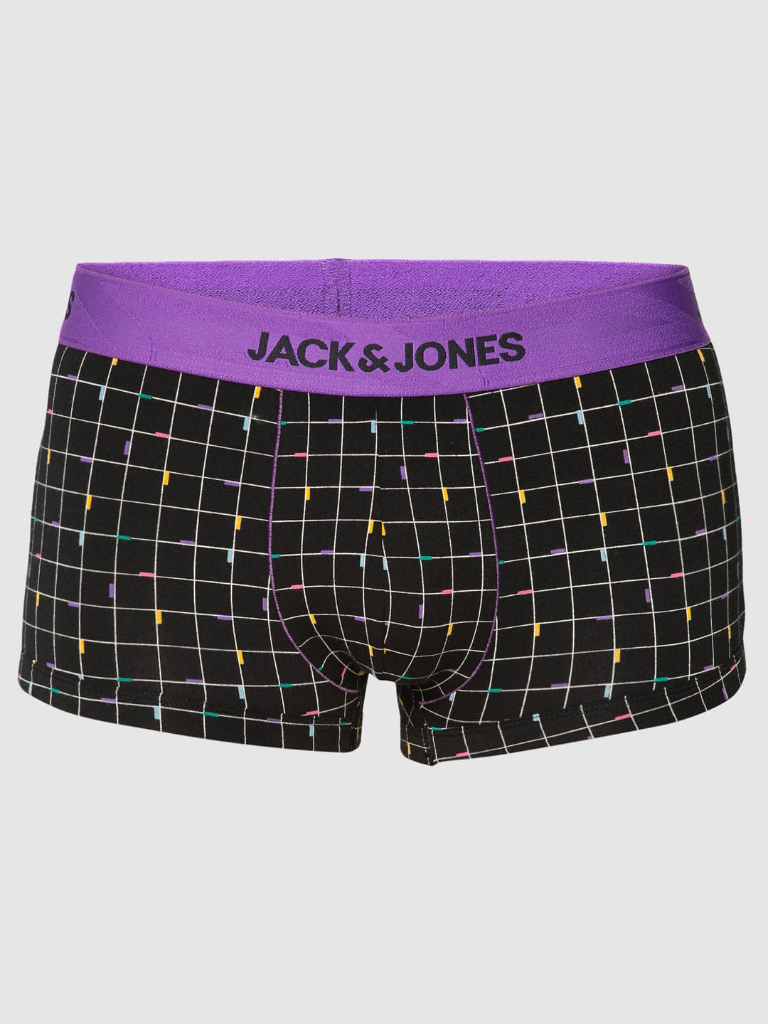 Black Square Checks Print Brazilian Trunks