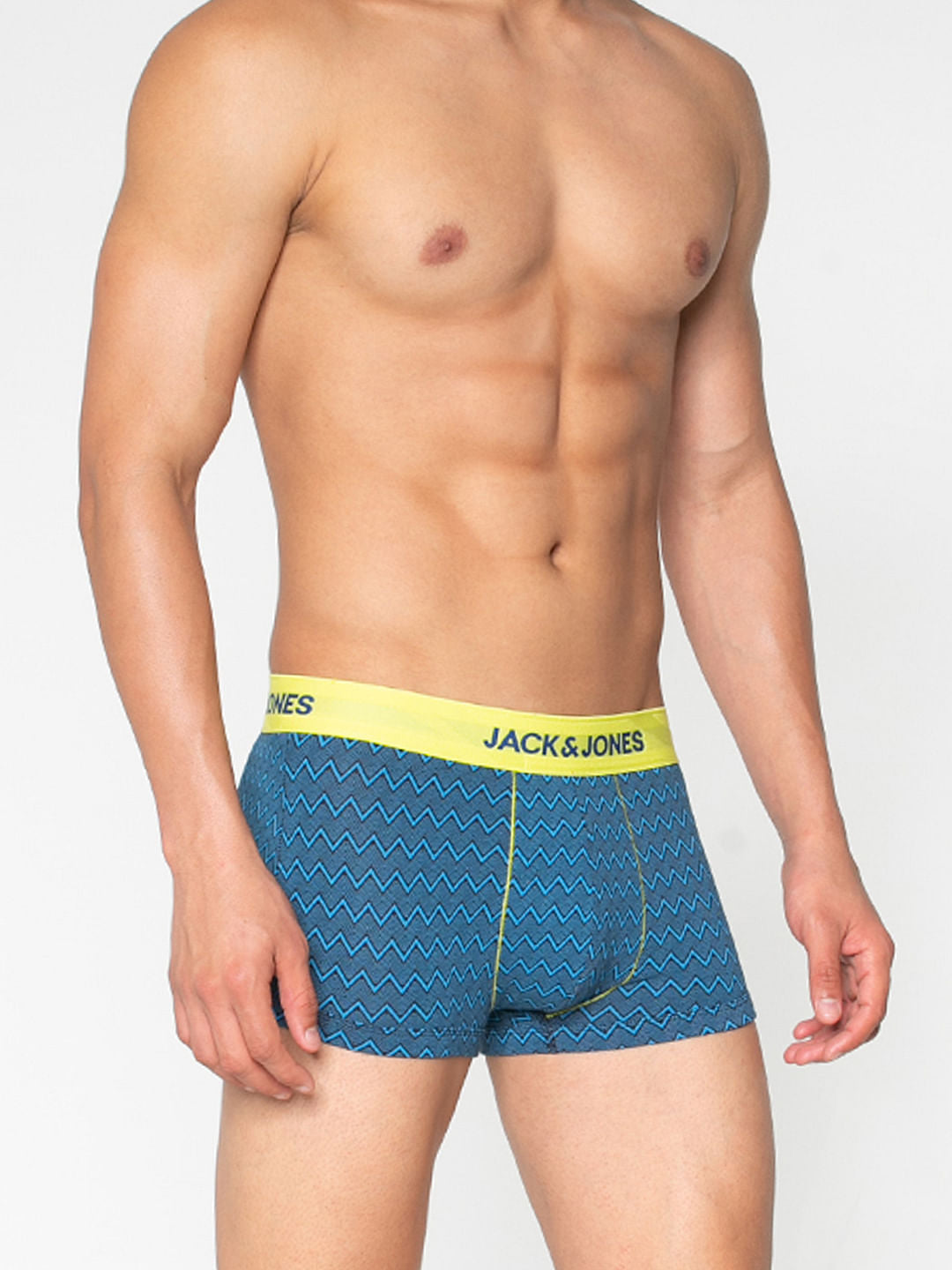 Blue Wavy Striped Brazilian Trunks