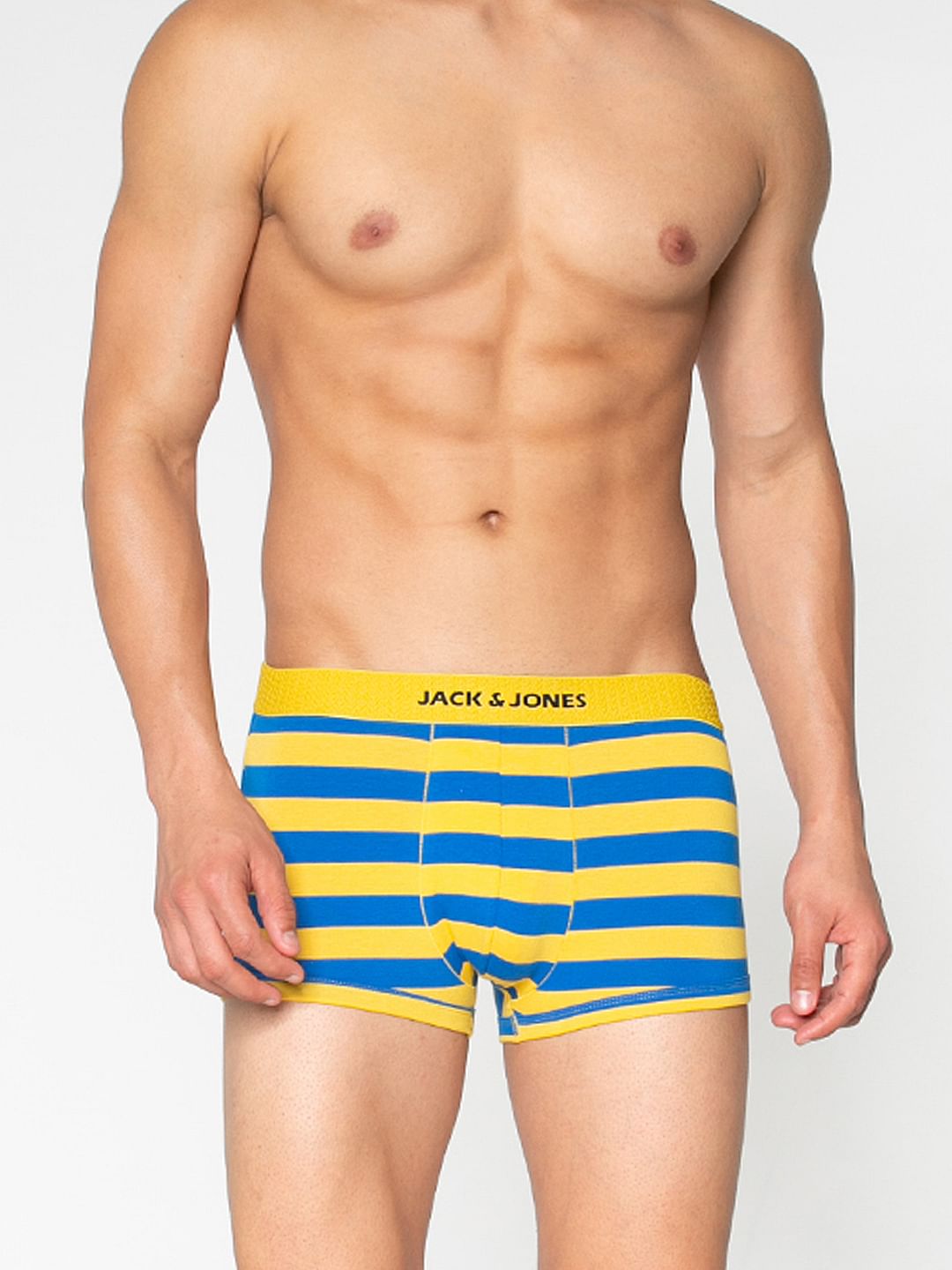 Blue And Yellow Striped Brazilian Trunks