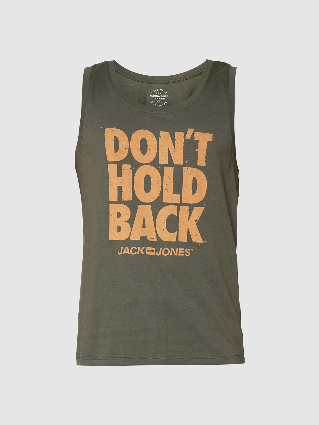 Dark Green Text Print Vest