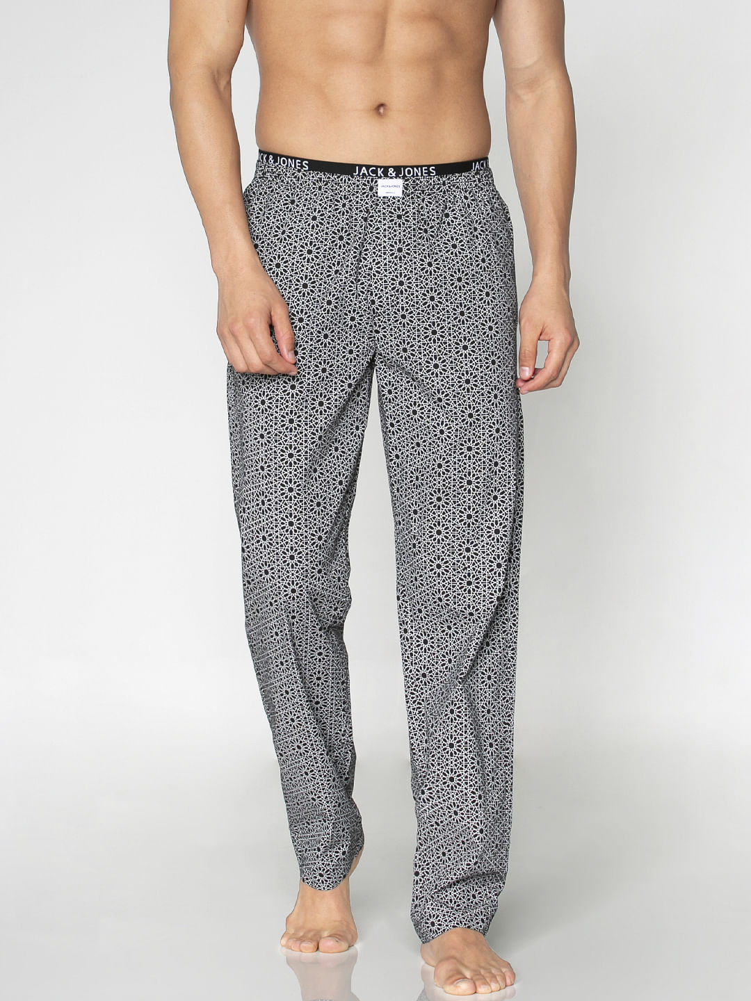 Black Abstract Print Pyjama