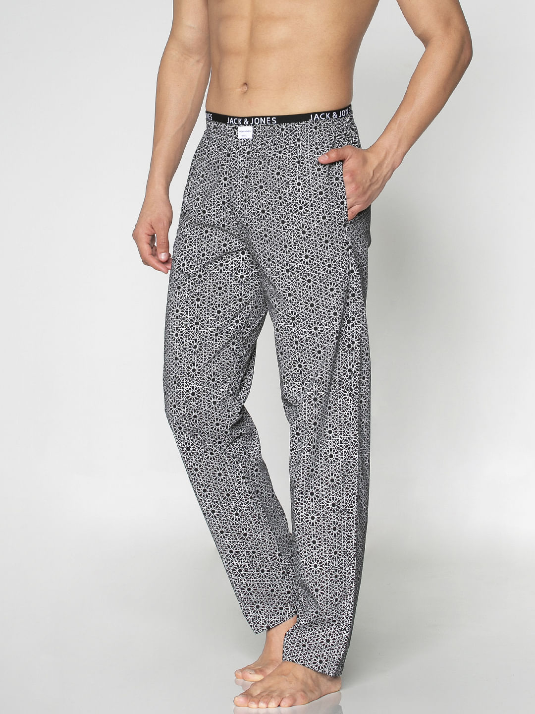 Black Abstract Print Pyjama