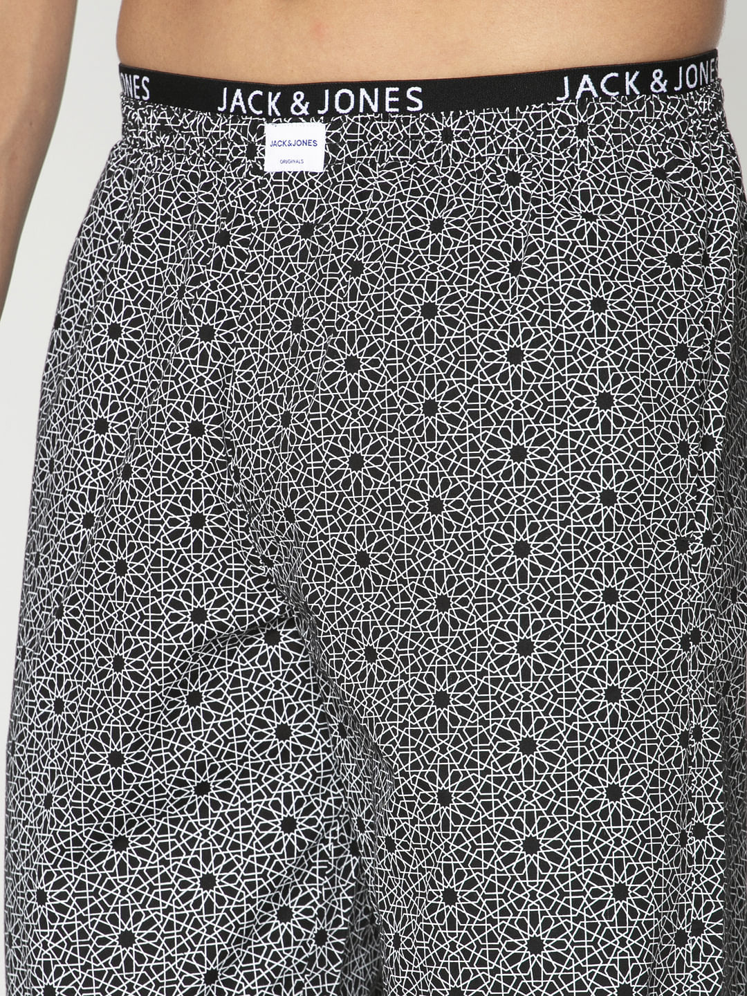 Black Abstract Print Pyjama