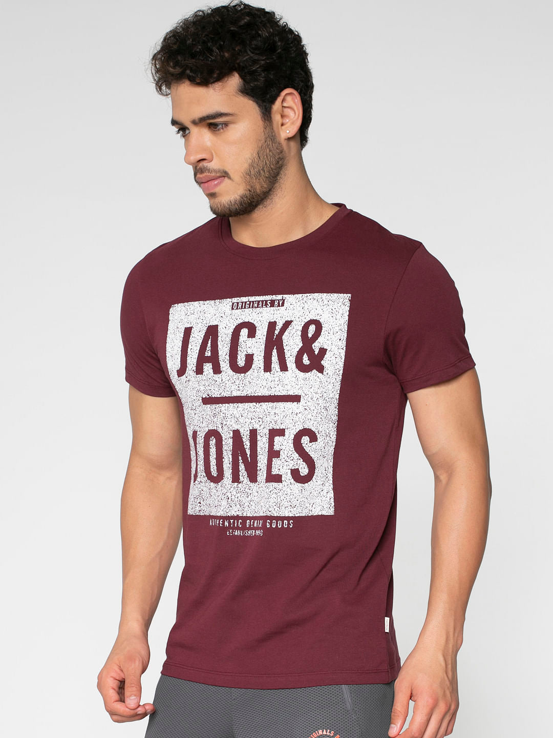 Red Text Print Crew Neck T-Shirt