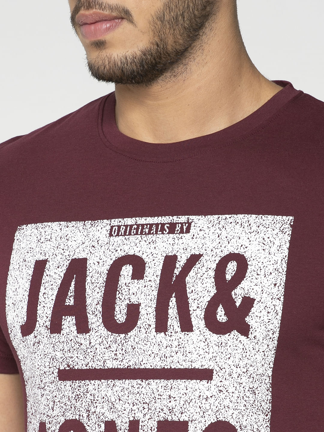Red Text Print Crew Neck T-Shirt