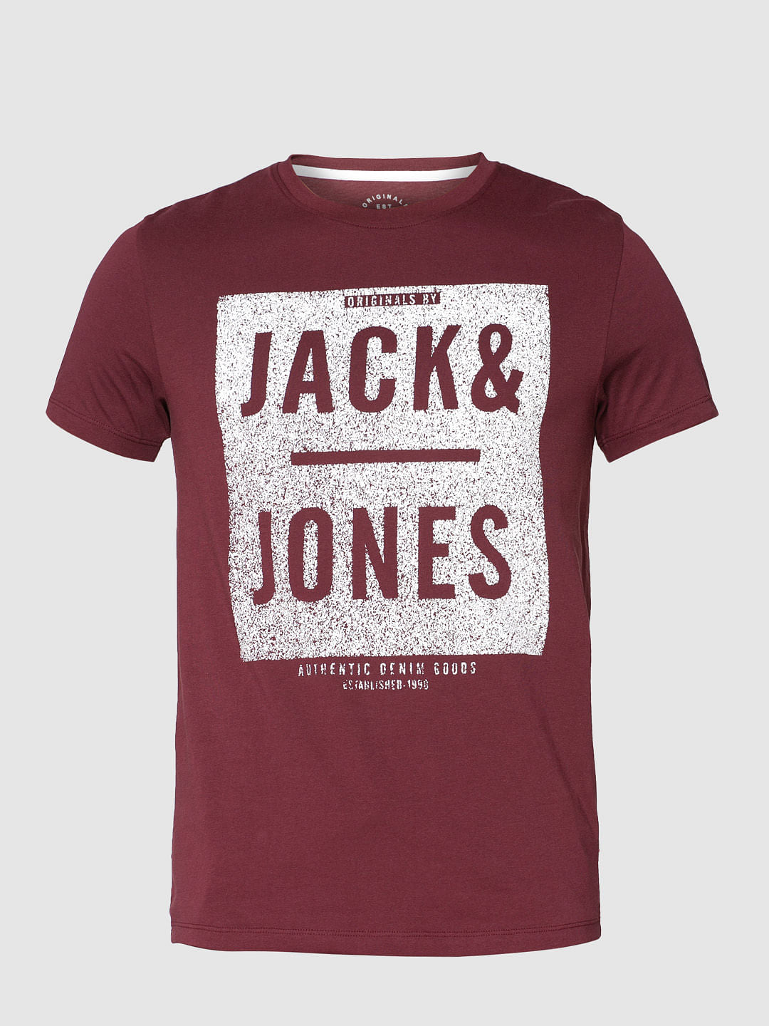 Red Text Print Crew Neck T-Shirt