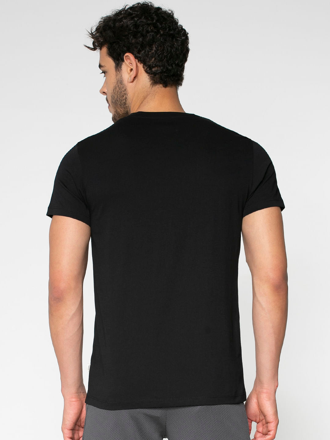 Black Logo Print Crew Neck T-Shirt