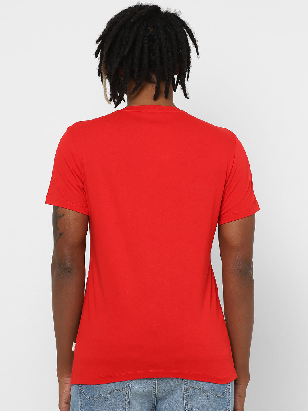 Orange Logo Print Crew Neck T-shirt