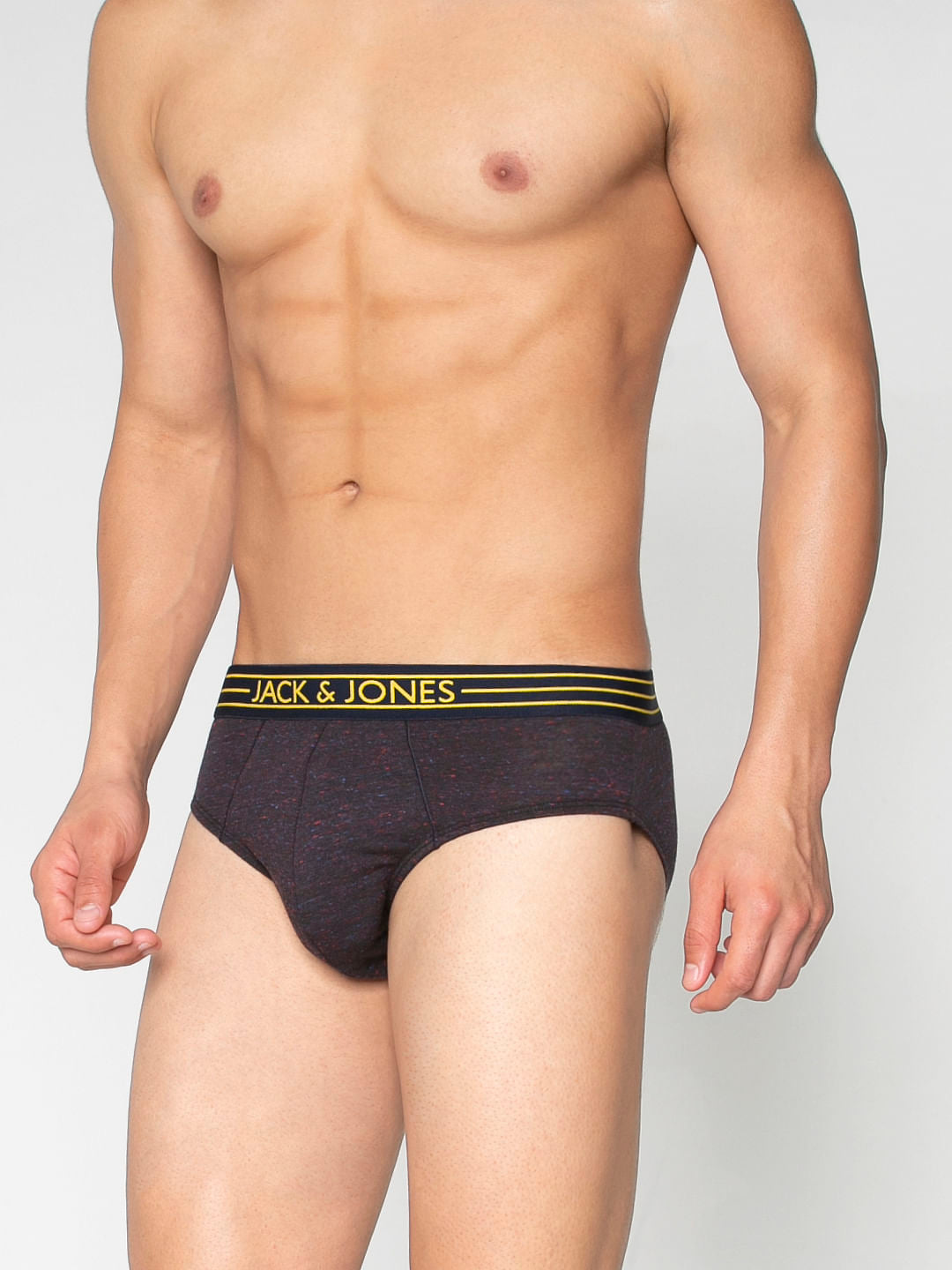 Black Textured Print Briefs