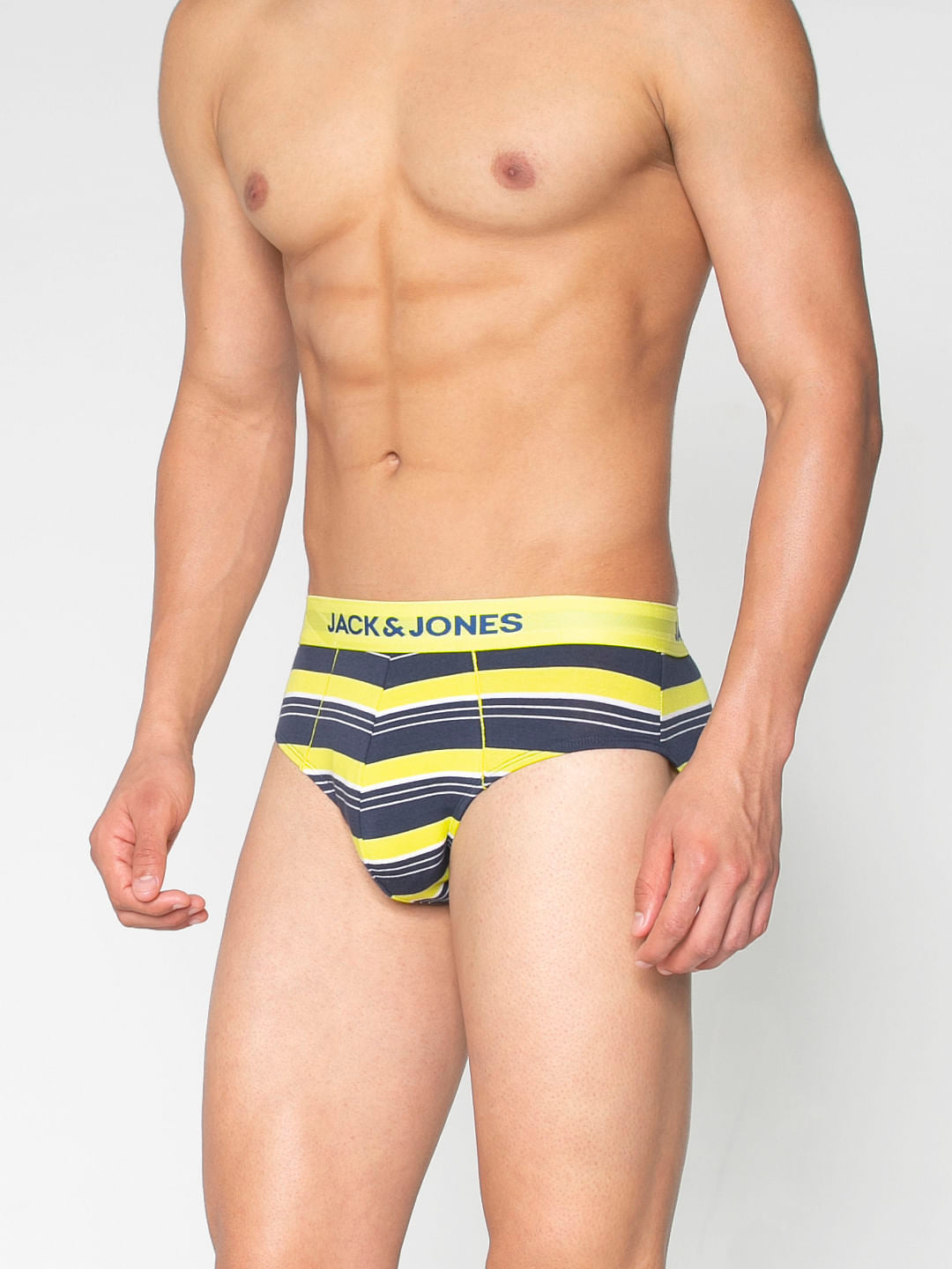 Navy Blue Striped Briefs