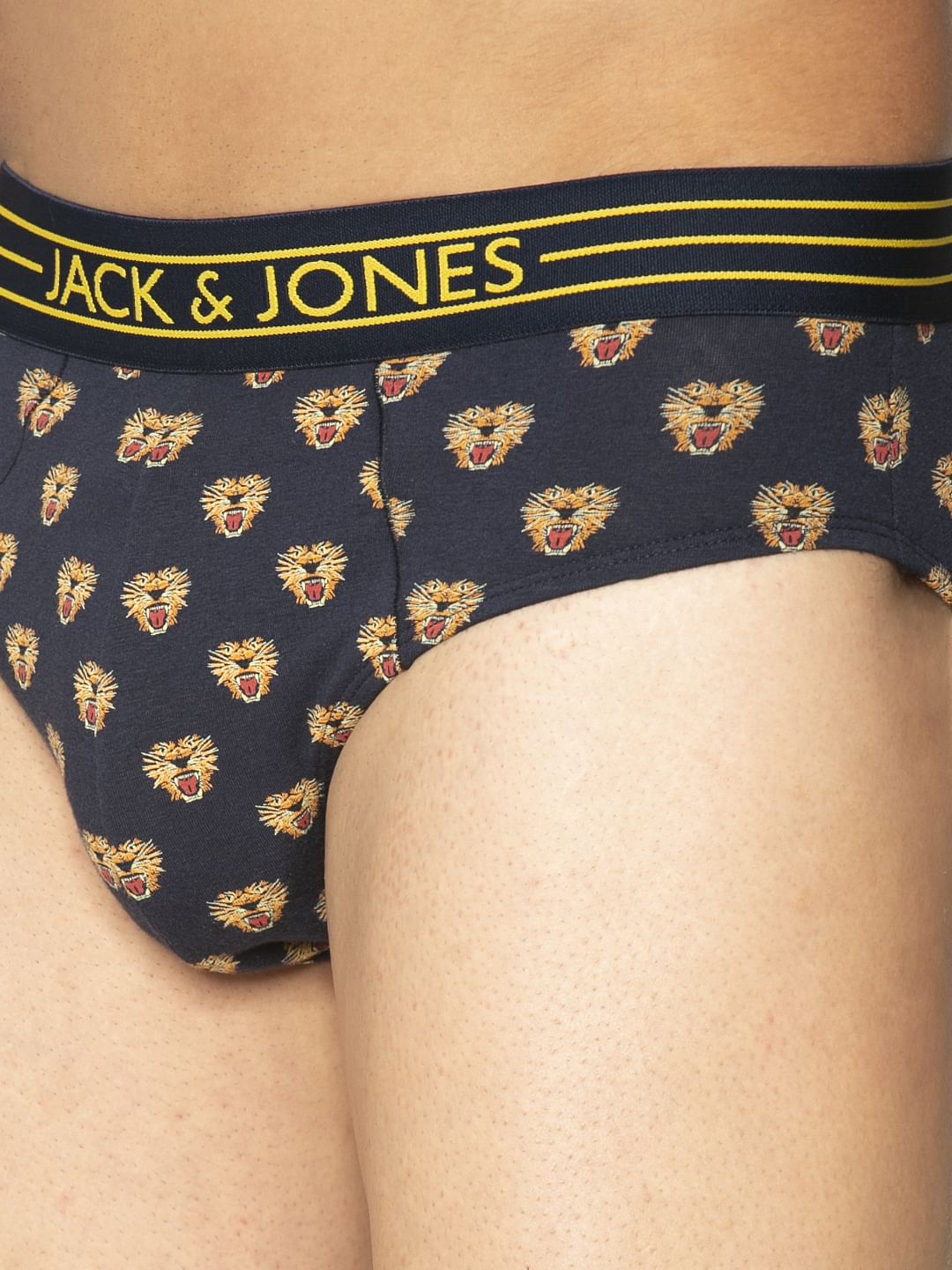 Blue All Over Tiger Graphic Print Briefs