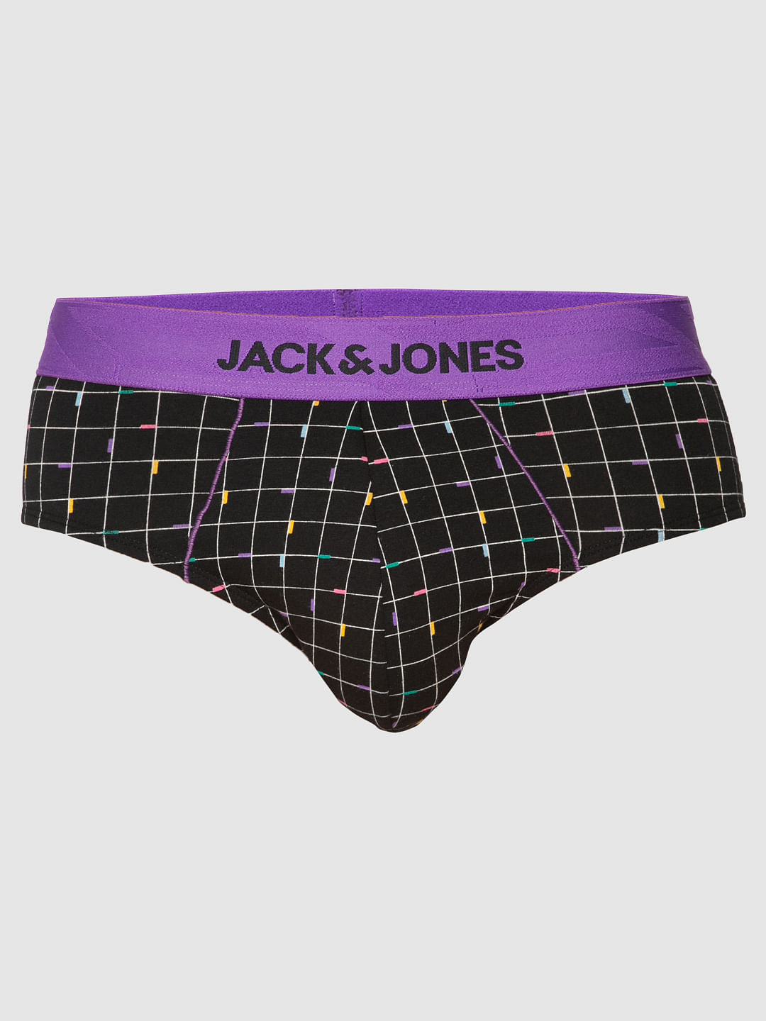 Black Square Checks Print Briefs