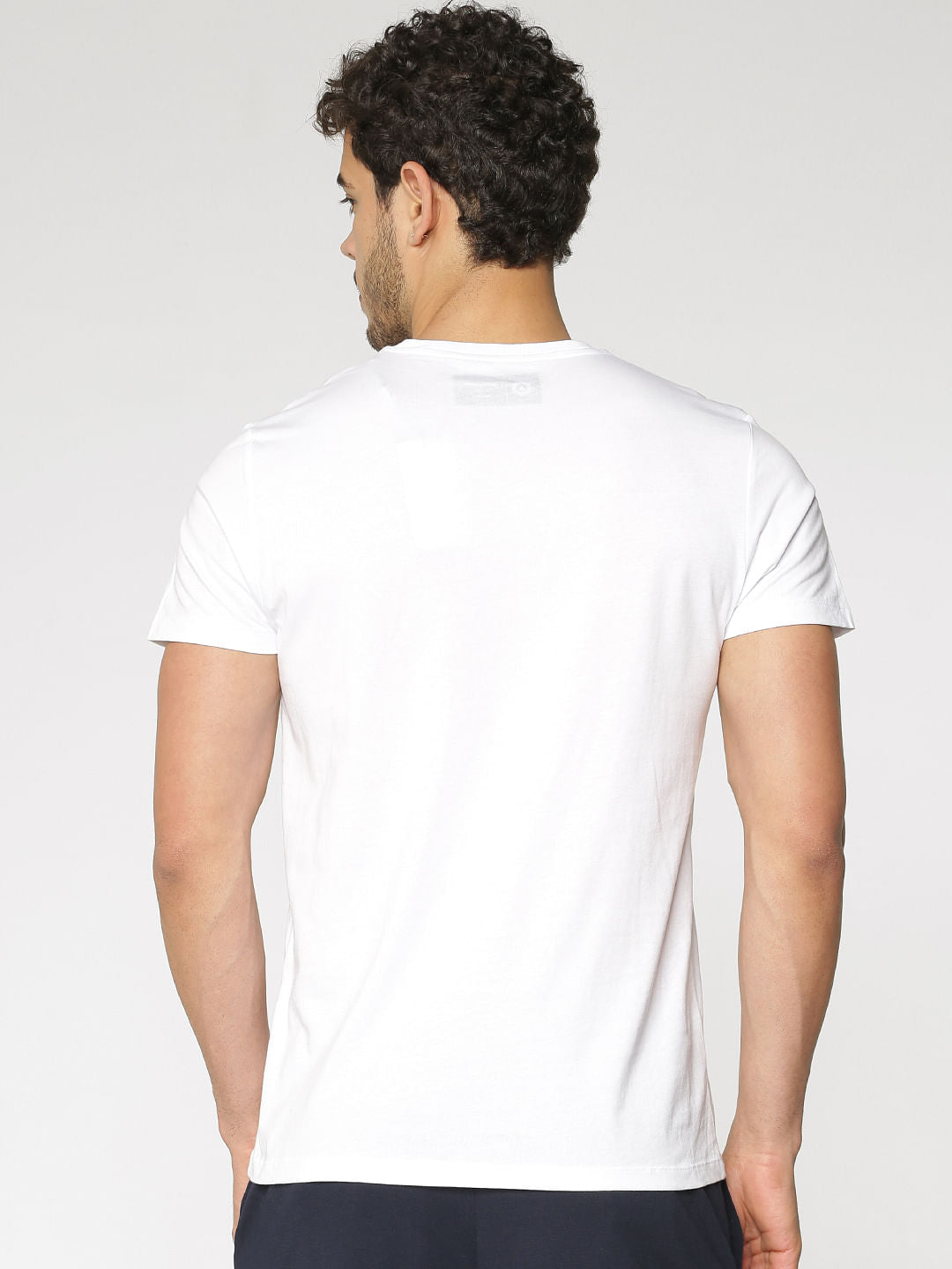 White Graphic Print Crew Neck T-Shirt