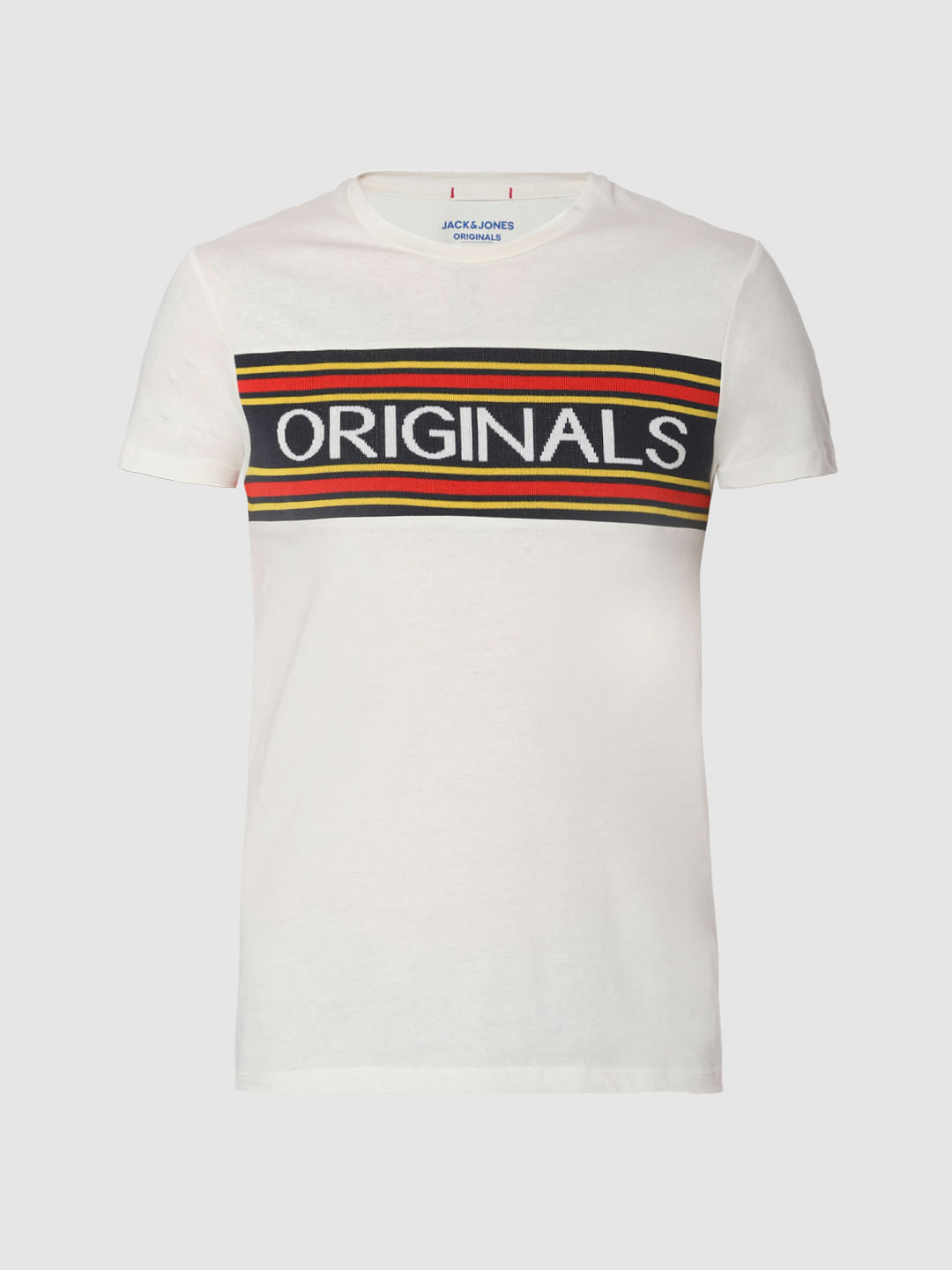 White Logo Print Crew Neck T-Shirt