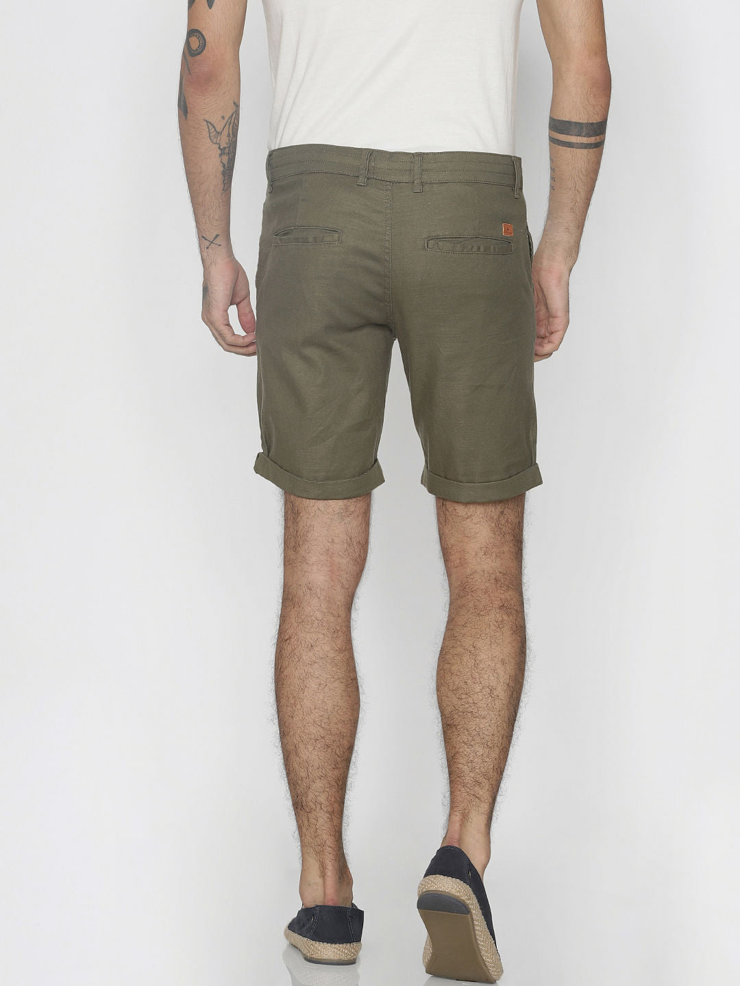 Green Drawstring Chino Shorts