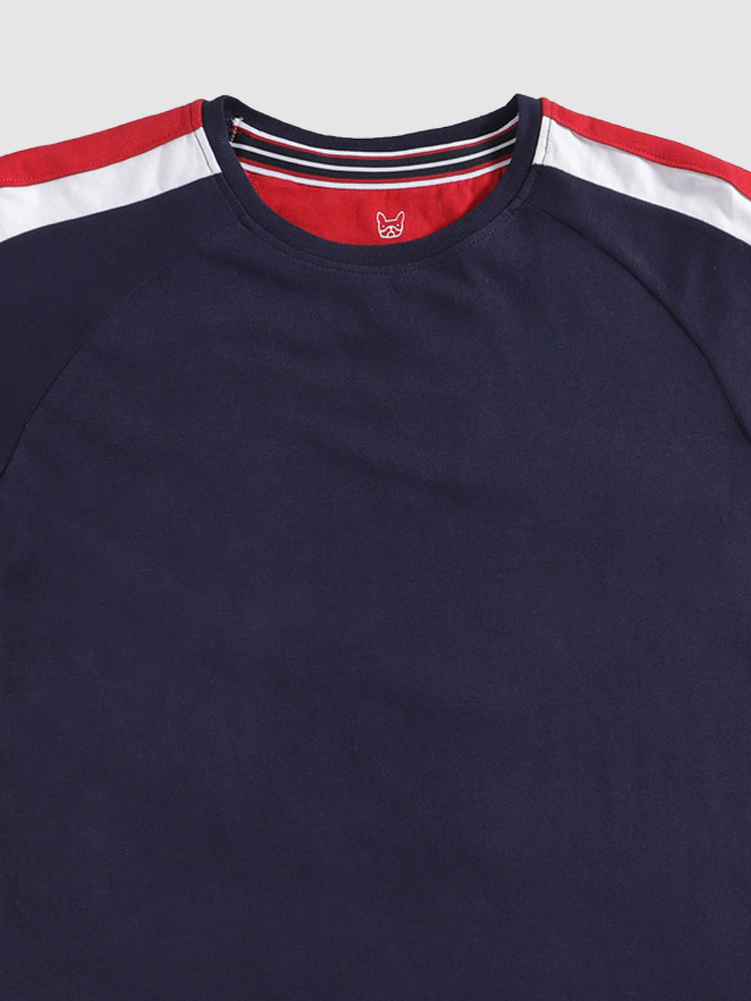 Boys Navy Blue Logo Print Crew Neck T-Shirt