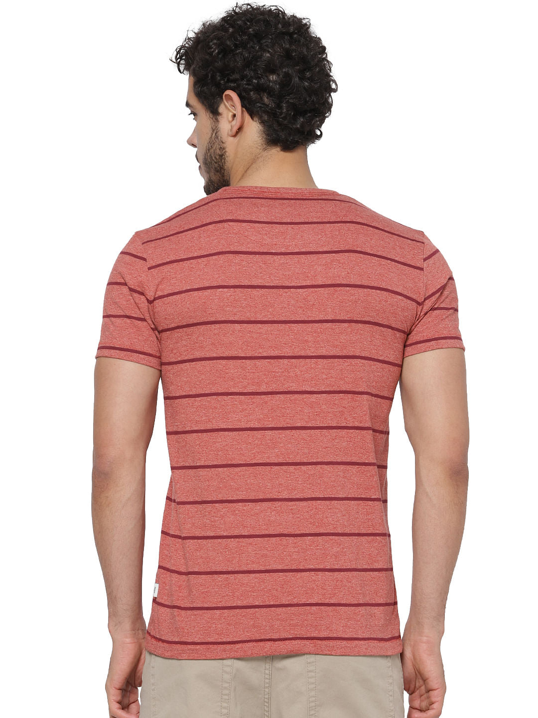 Red Striped Crew Neck T-shirt