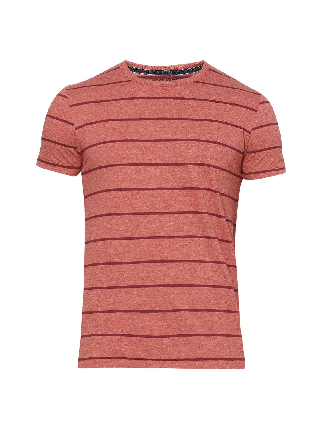 Red Striped Crew Neck T-shirt