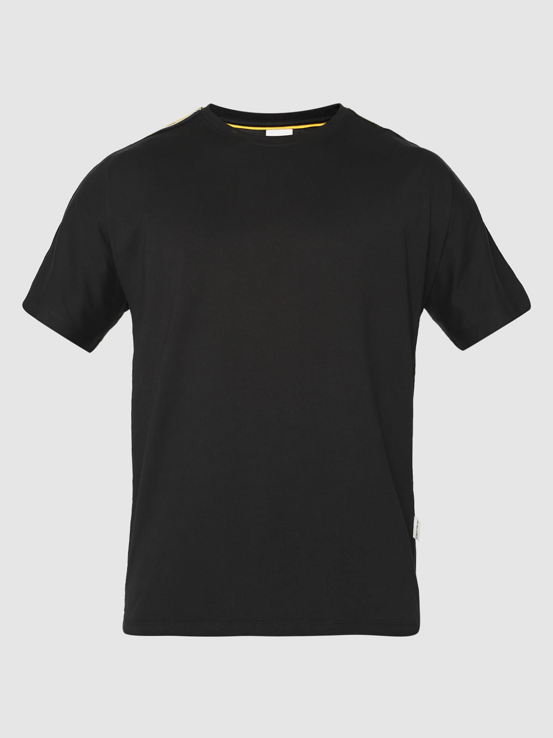 Black Tape Detail Crew Neck T-Shirt