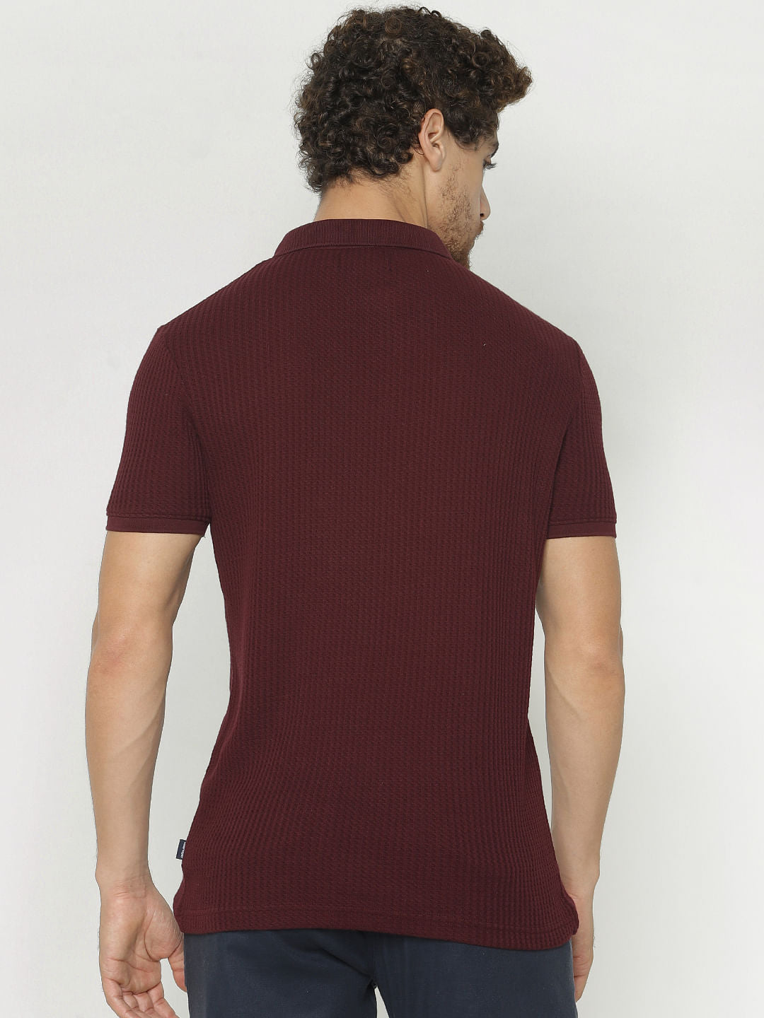 Burgundy Polo Neck T-Shirt