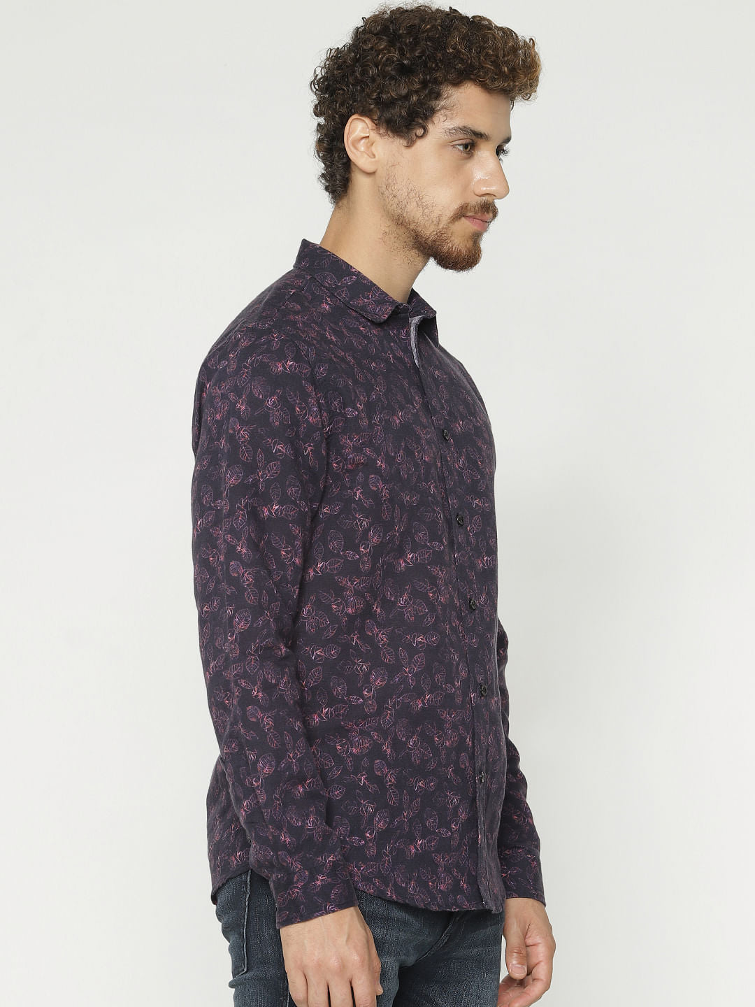 Purple All Over Print Full Sleeves Shirt