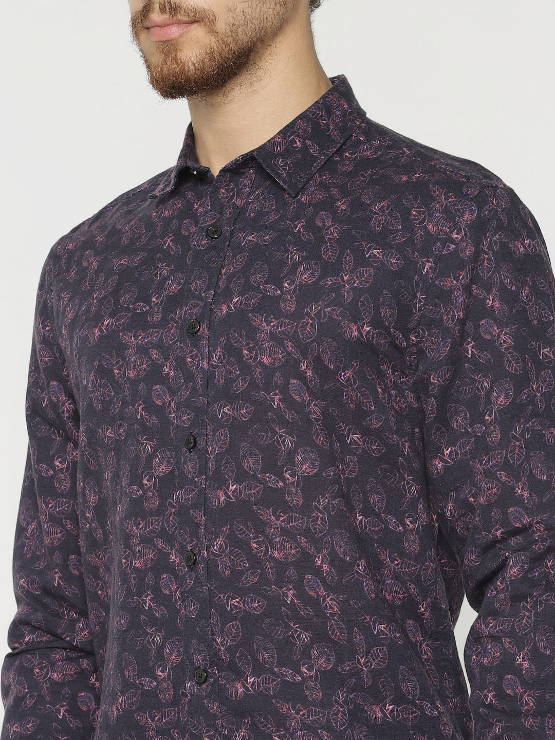 Purple All Over Print Full Sleeves Shirt
