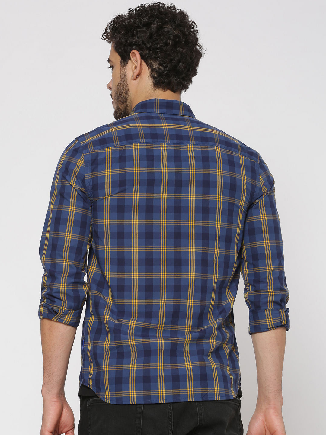 Blue Checks Slim Fit Full Sleeves Shirt