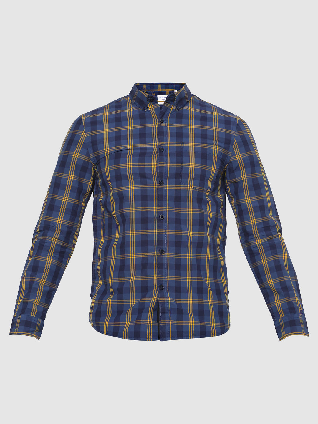 Blue Checks Slim Fit Full Sleeves Shirt
