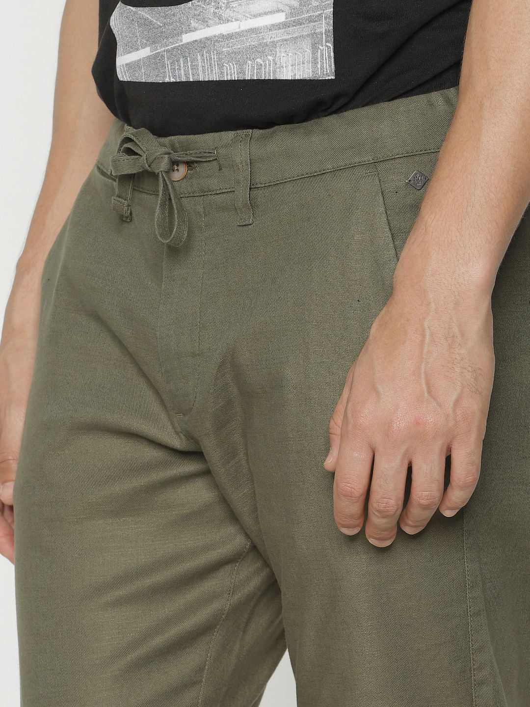 Green Slim Fit Pants