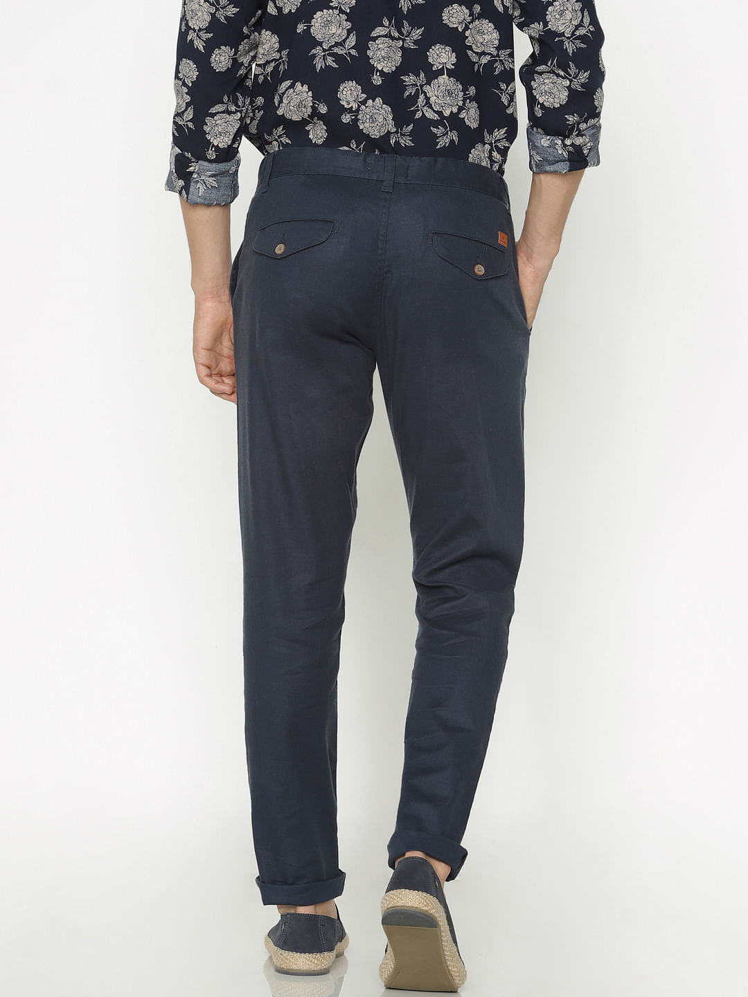 Navy Blue Slim Fit Pants