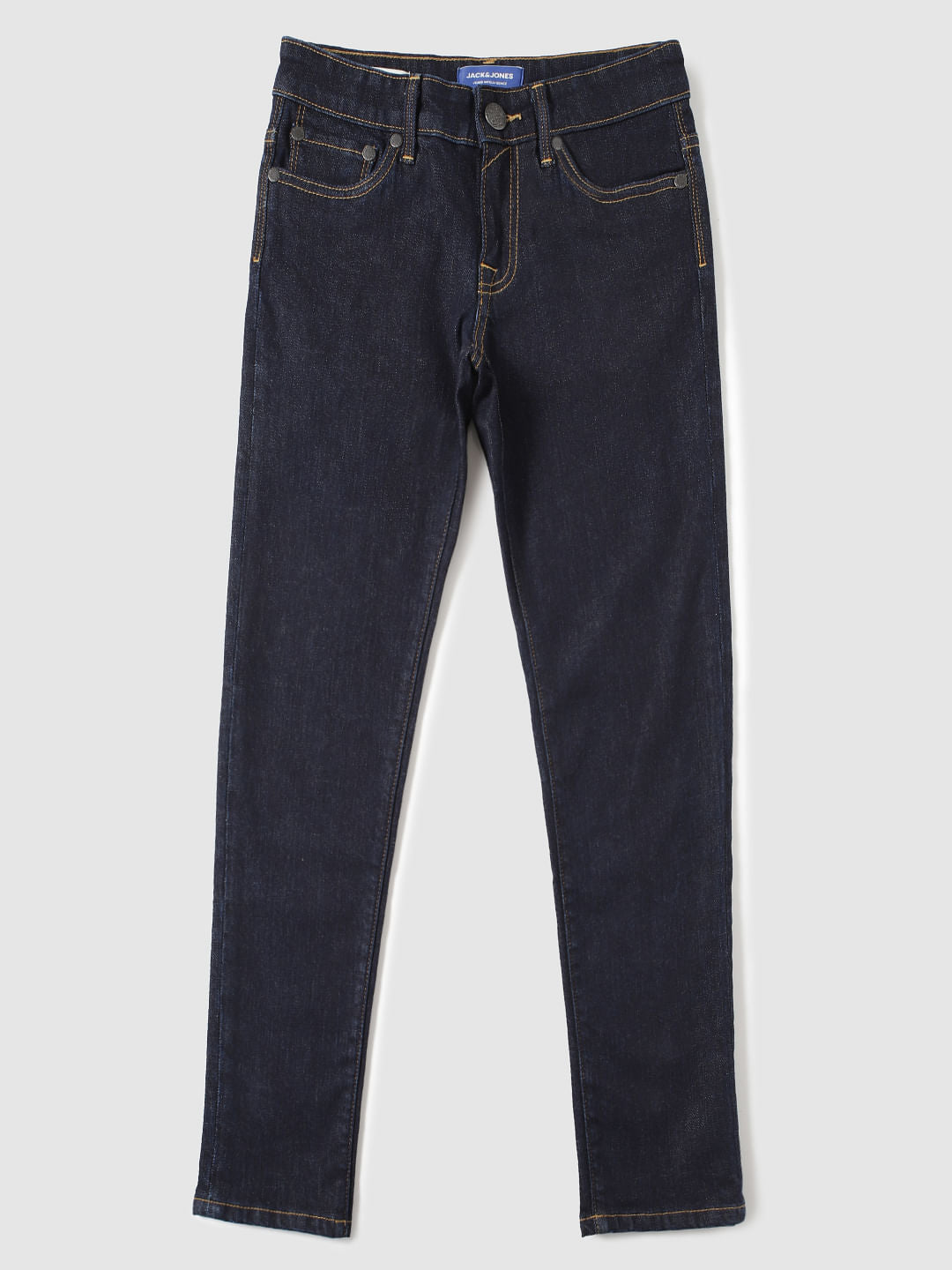 Boys Dark Blue Mid Rise Glenn Slim Fit Jeans