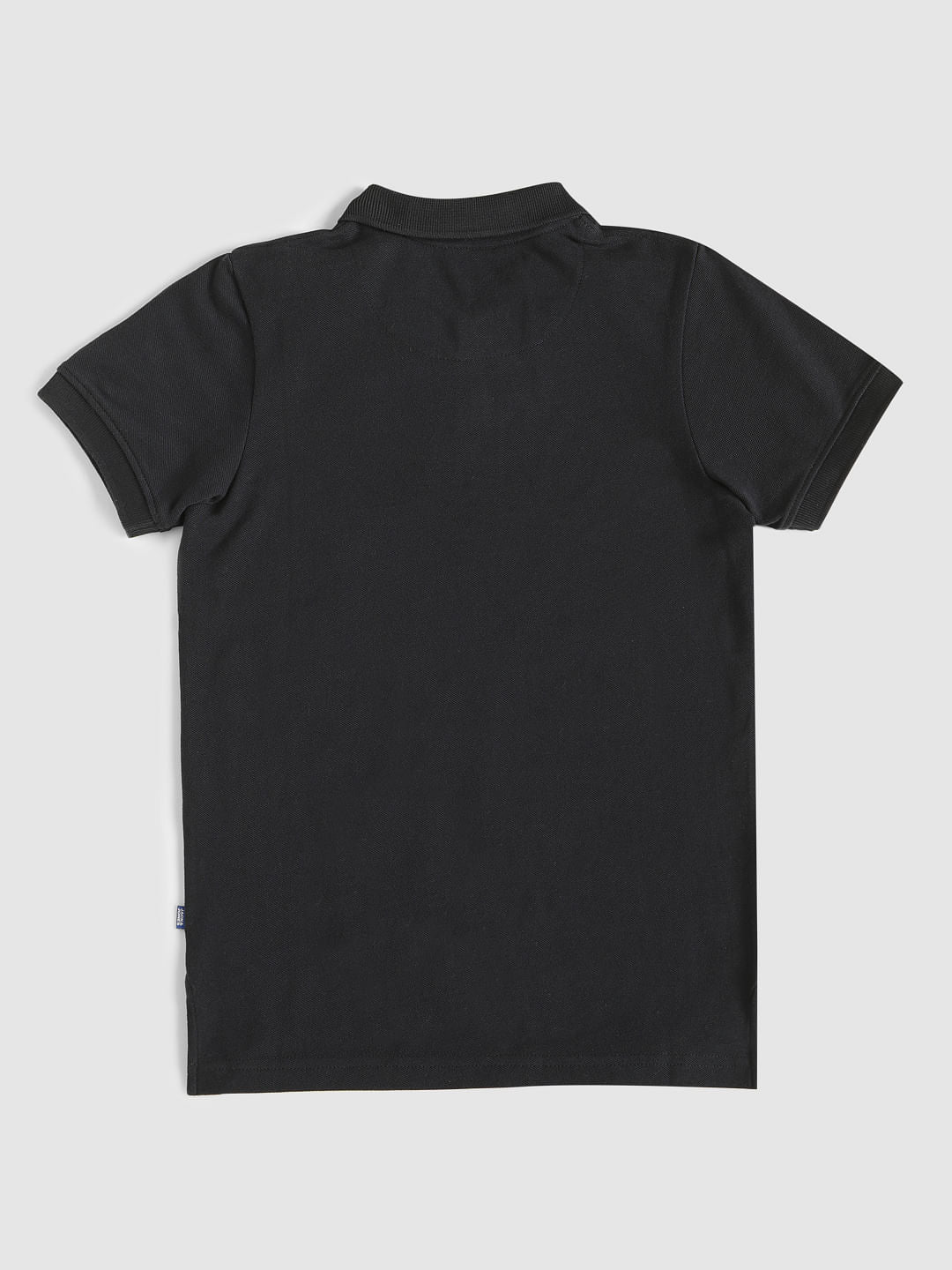 Boys Black Polo Neck T-Shirt