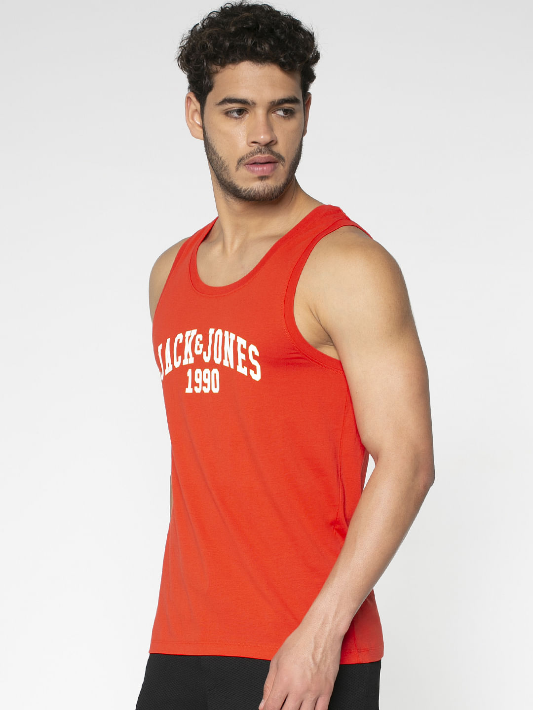 Red Text Print Vest