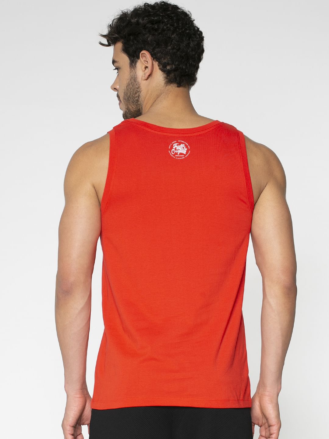 Red Text Print Vest
