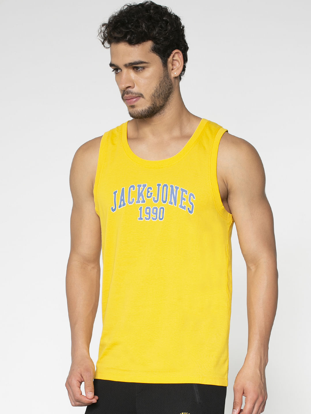 Yellow Text Print Vest