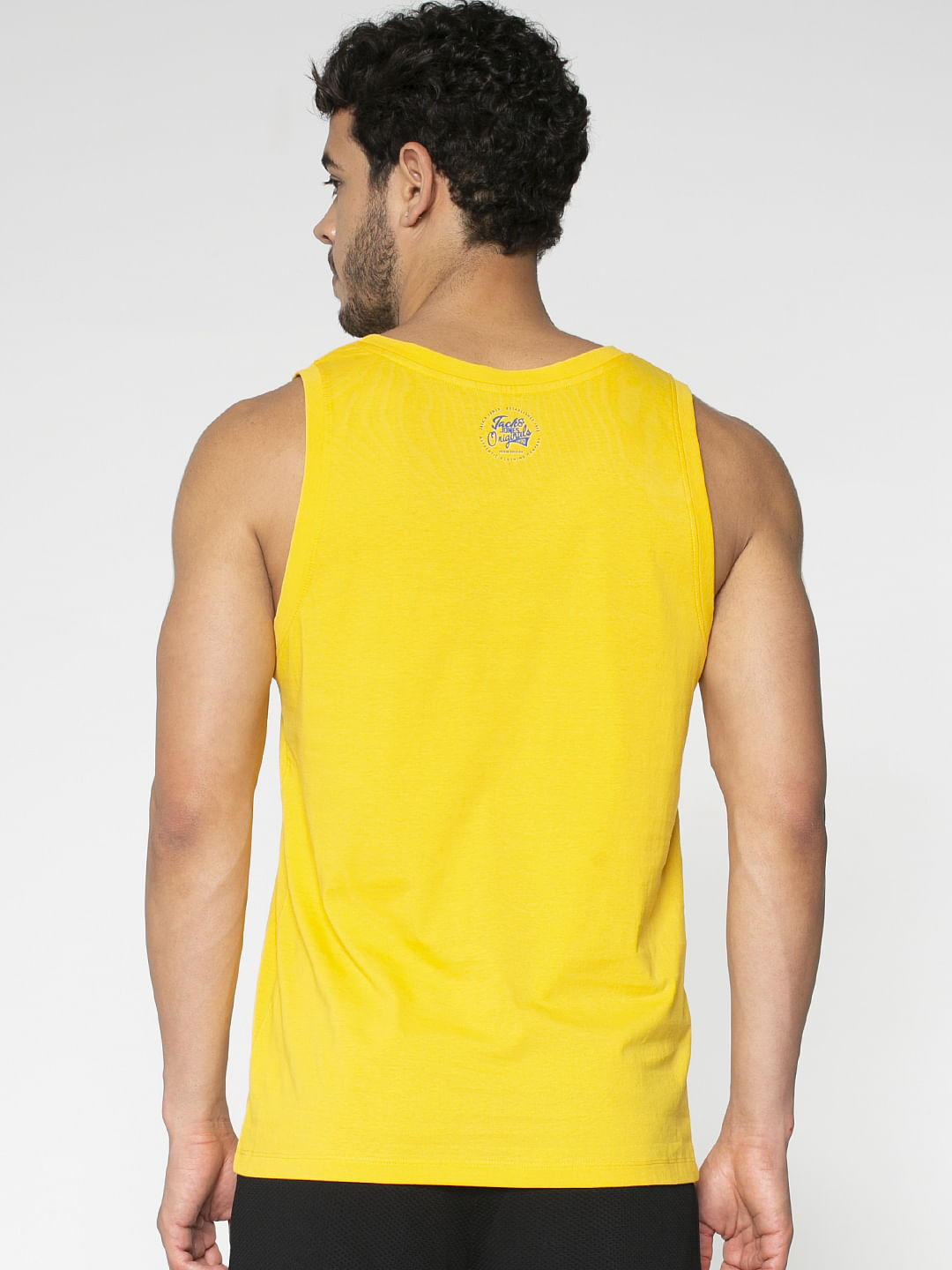 Yellow Text Print Vest