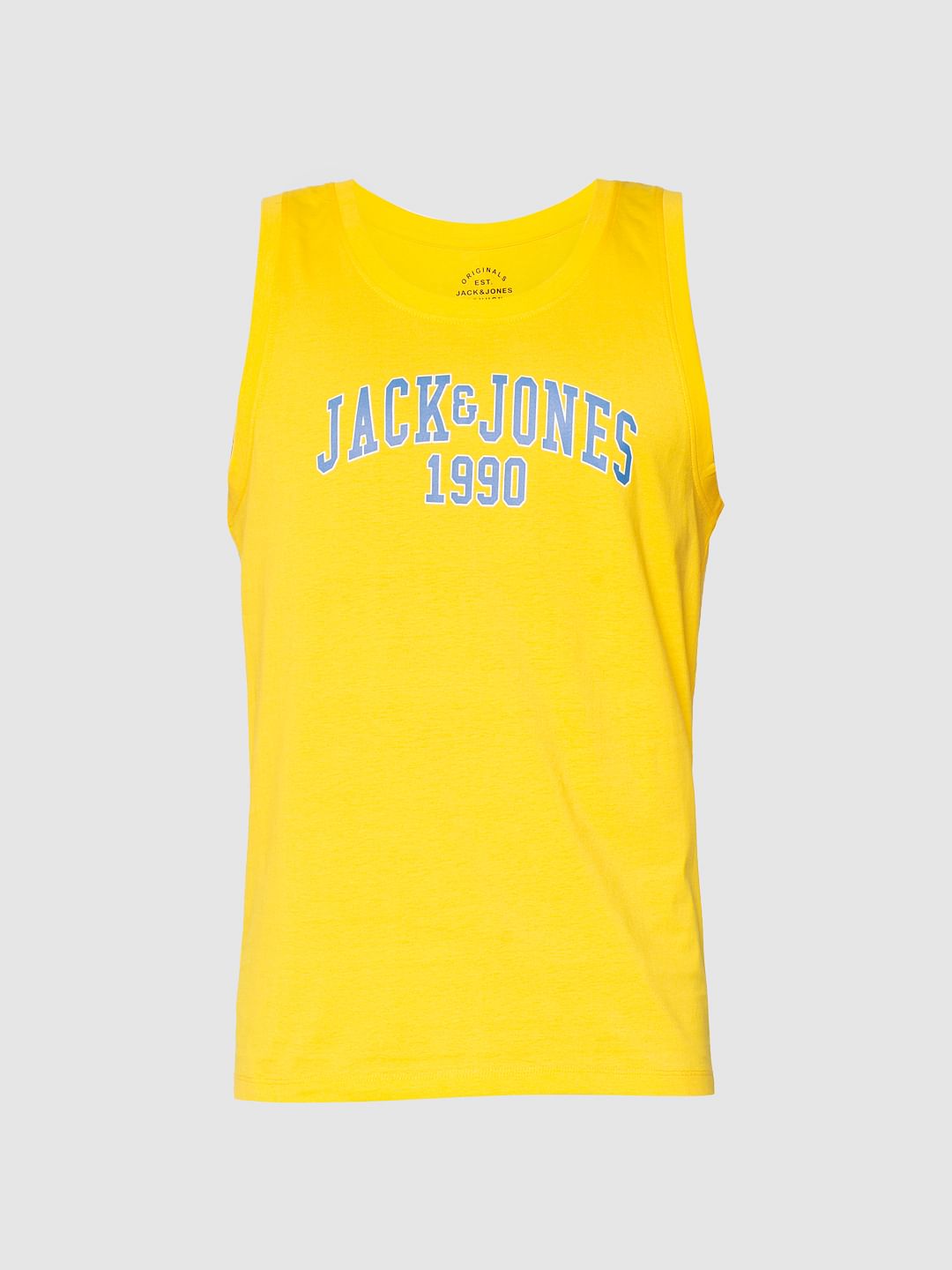 Yellow Text Print Vest