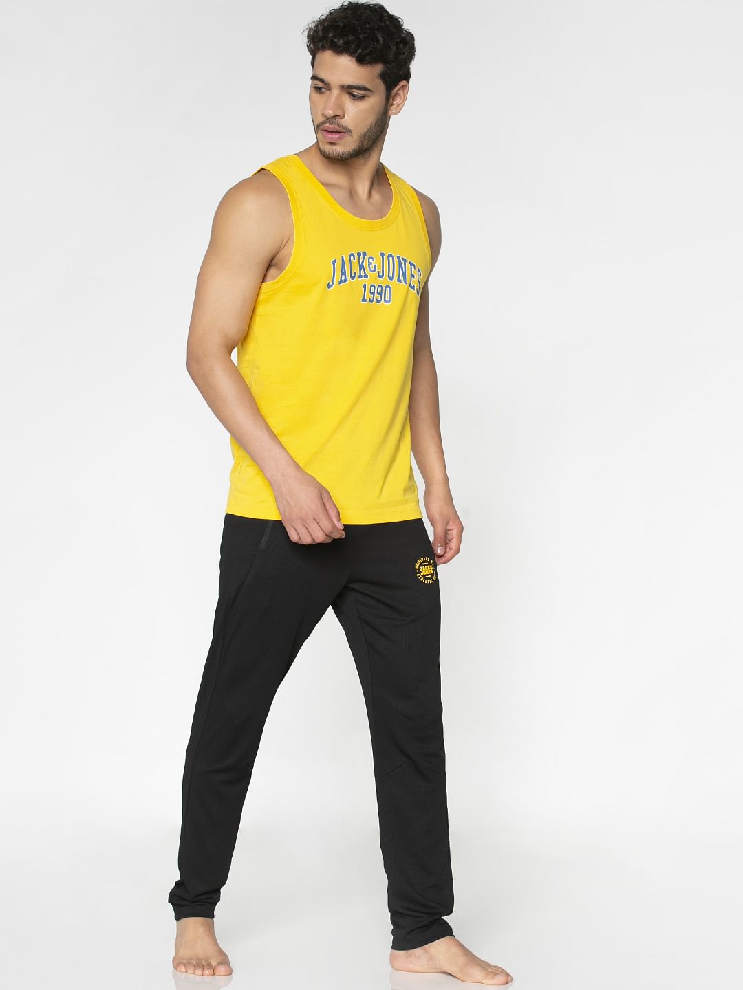 Yellow Text Print Vest